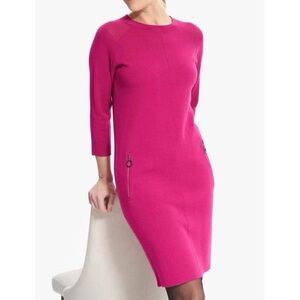 Joseph Ribkoff Pink Knit Sheath Dress Medium EUC Zip Detail